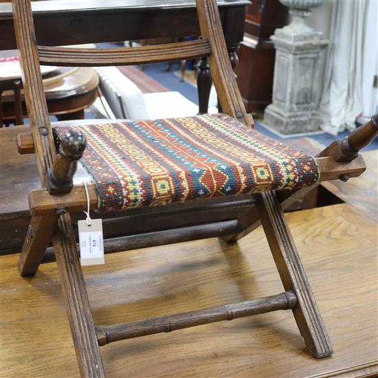 A Victorian folding campaign chair